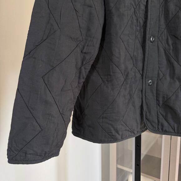 3sixteen Quilted Onyx Black Liner Jacket 2X NEW Button Up Tencel Cotton Coat XXL - Picture 3 of 6